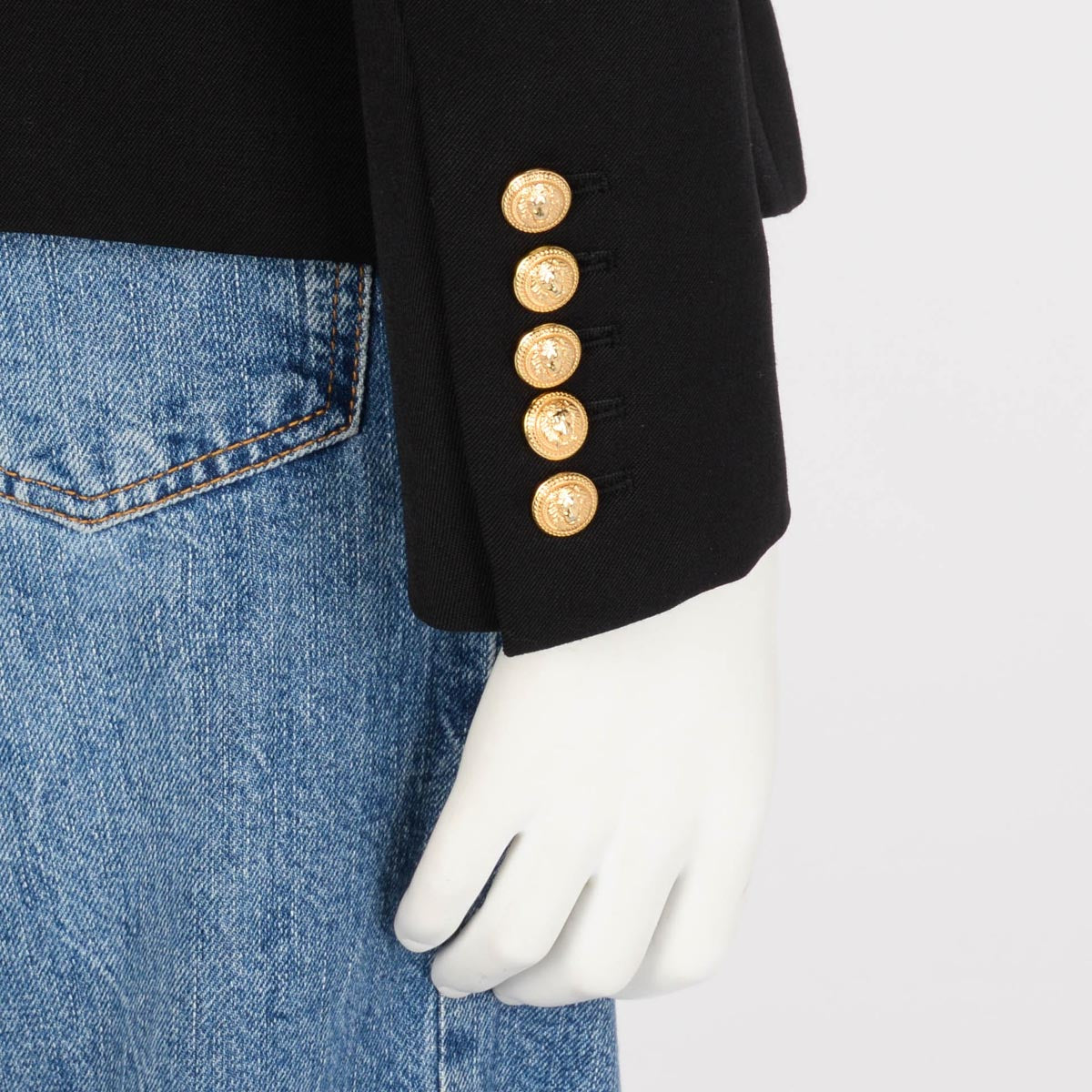Balmain Black Wool Twill Classic DB Blazer FR 40