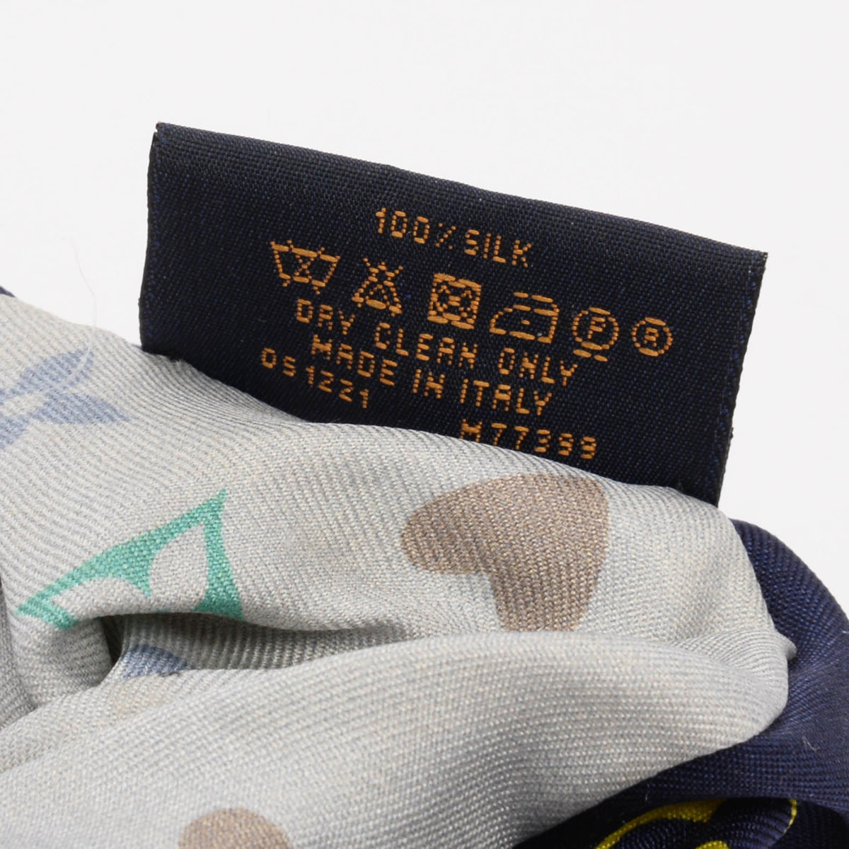 Louis Vuitton Blue & Grey Silk Monogram Hair Scrunchie