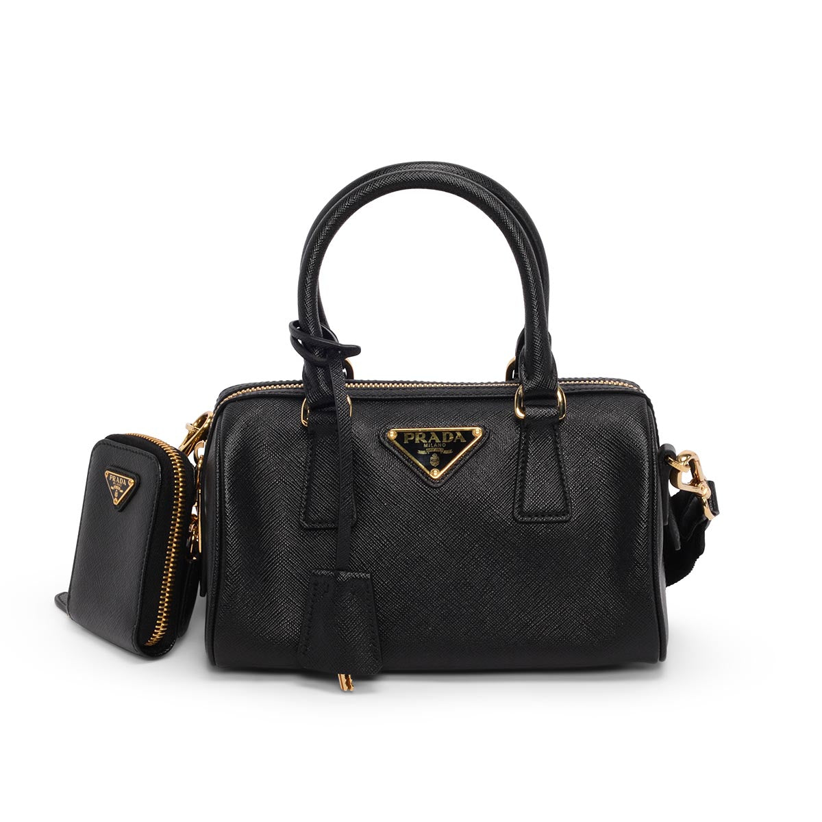 Prada Black Saffiano Mini Boston Bag