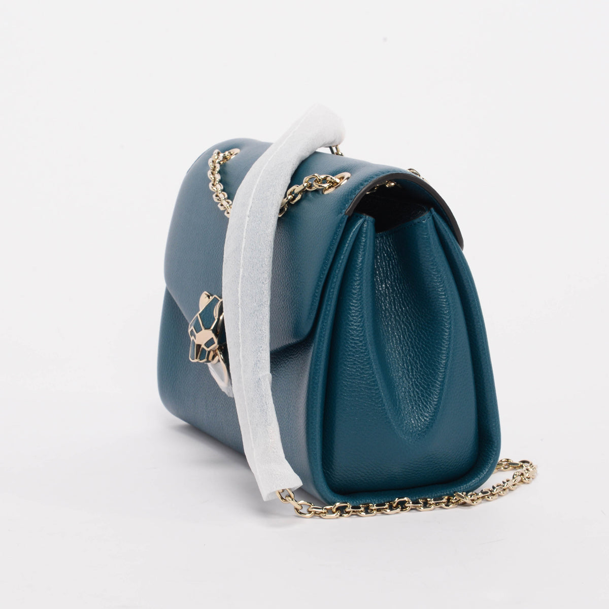 Cartier Teal Grained Calfskin Small Panthere de Cartier Bag