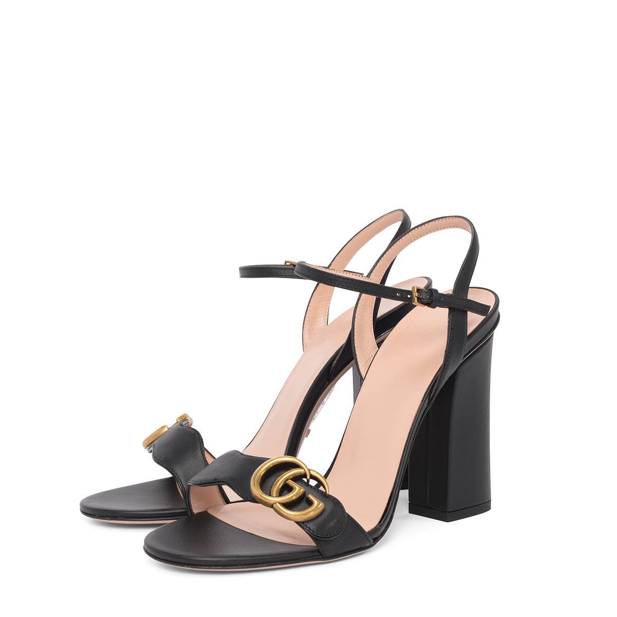 Gucci Black Leather Lifford Sandals 38.5