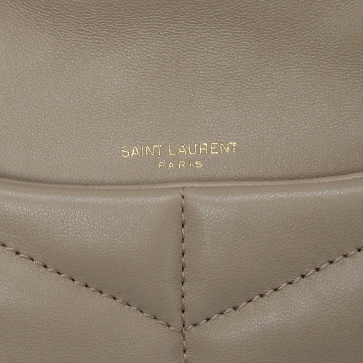 Saint Laurent Dark Beige Quilted Lambskin Toy Puffer Bag