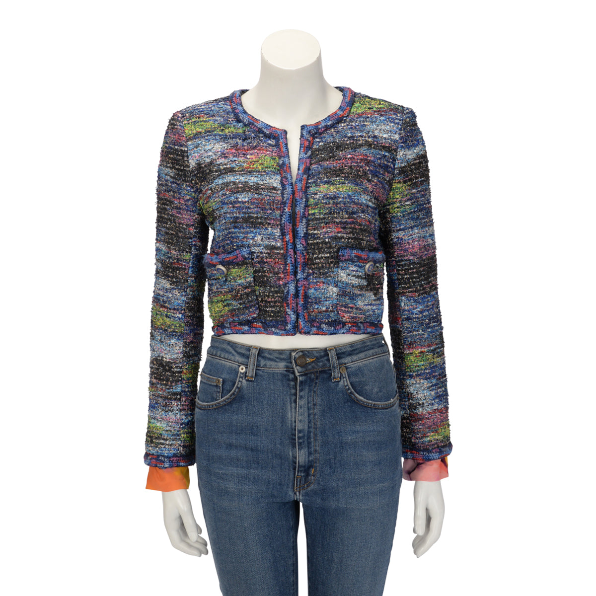 Chanel Multi Colour Fantasy Tweed Short Jacket FR 40