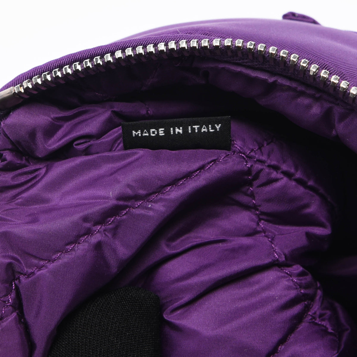 Prada Purple Quilted Nylon Bomber Clutch