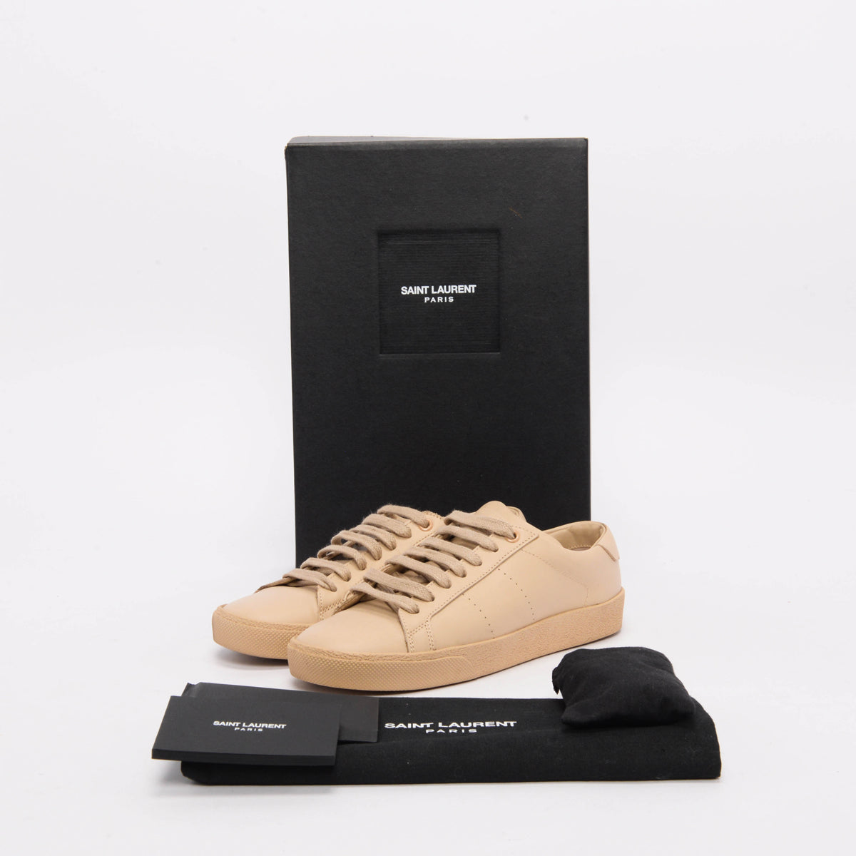 Saint Laurent Beige Leather Court Classic Sneakers 35