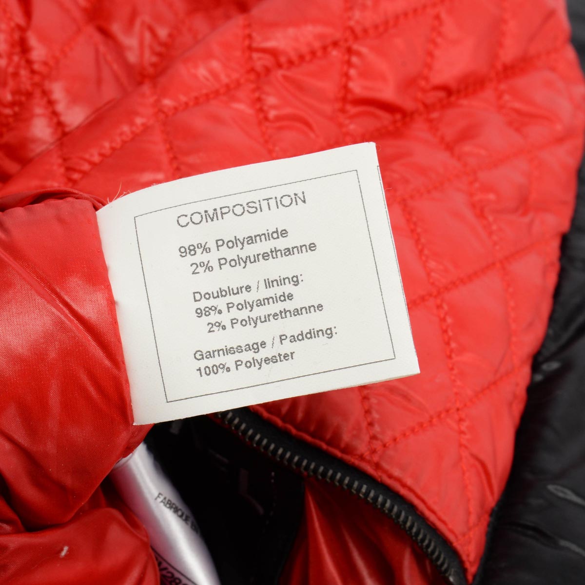 Chanel Black & Red Quilted Nylon Reversible CC Jacket FR 38