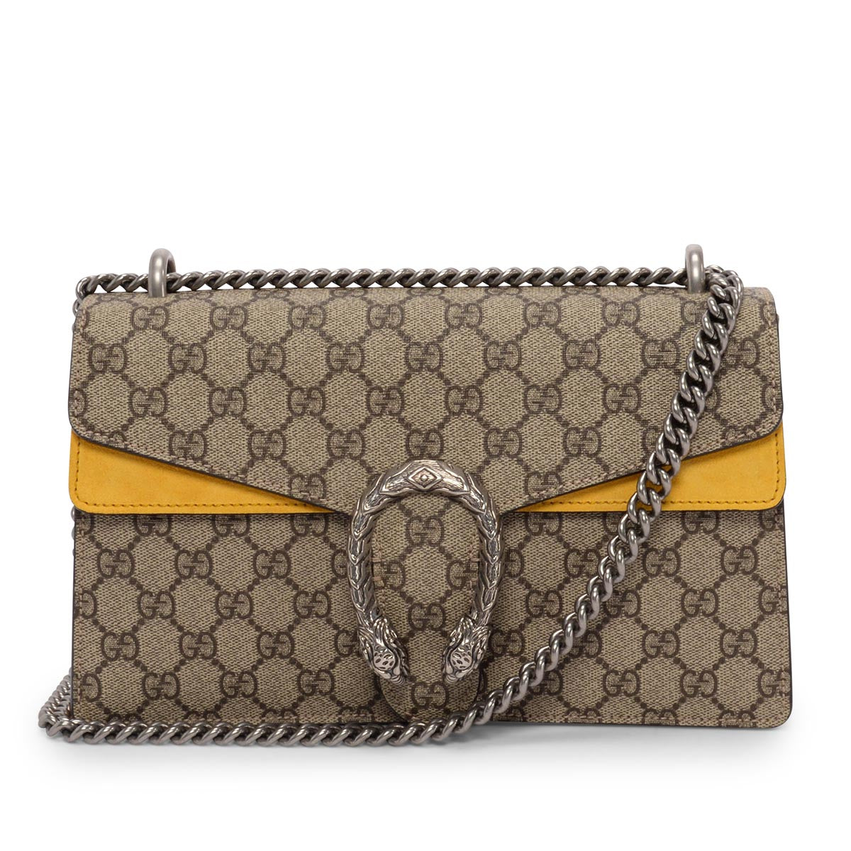 Gucci Yellow GG Supreme Small Dionysus Shoulder Bag