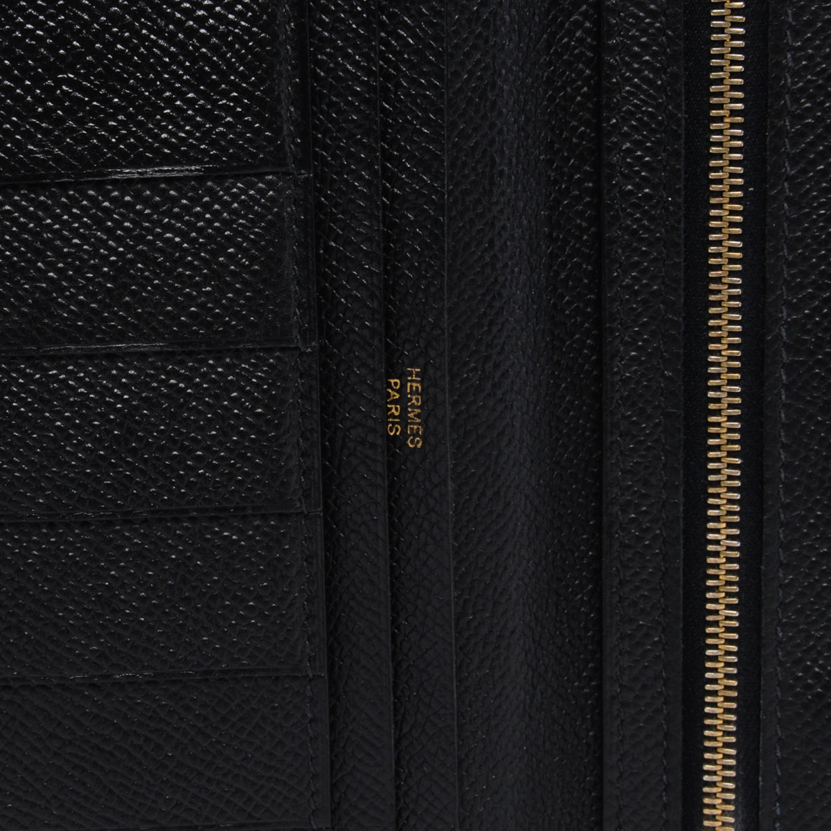 Hermes Black Epsom Bearn Tri-Fold Wallet