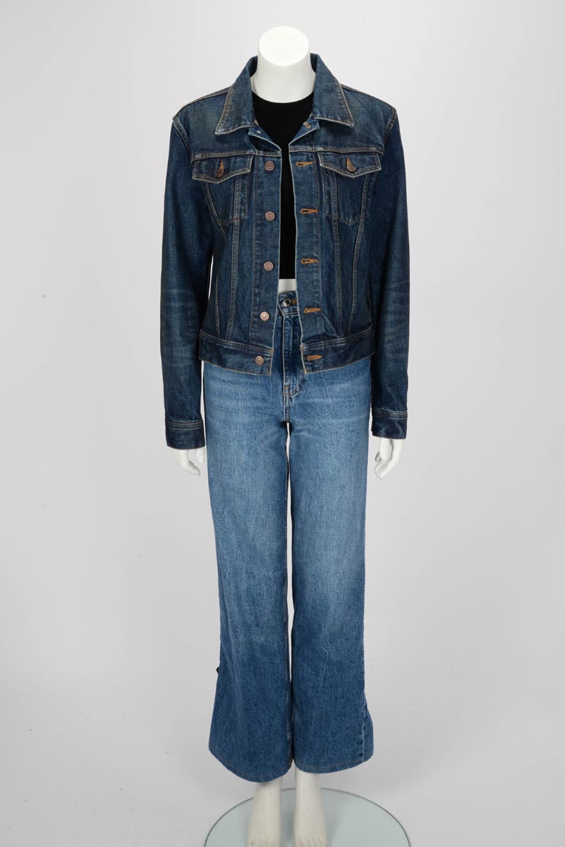 Celine Rigid Indigo Denim Classic Trucker Jacket S