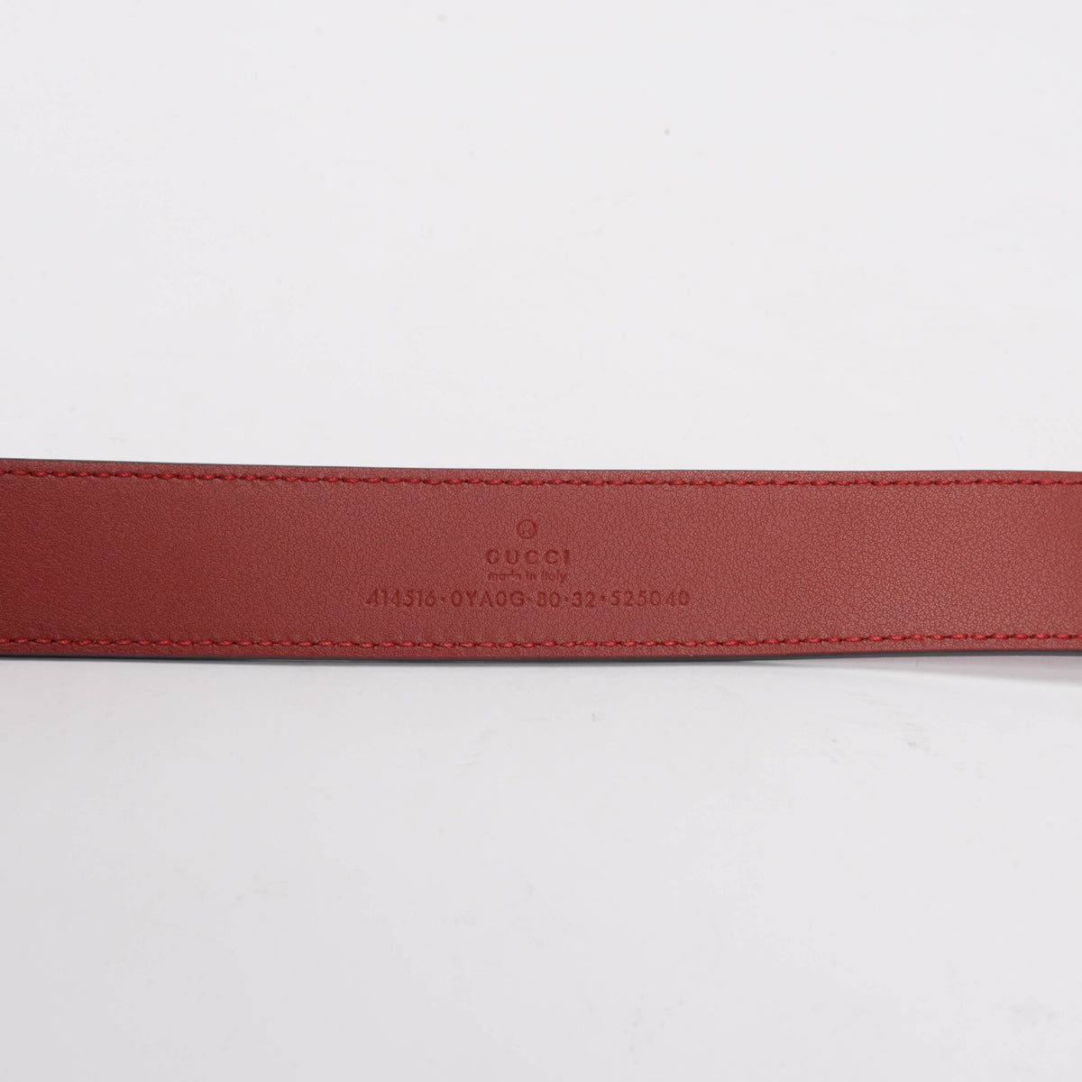 Gucci Red Leather GG Buckle Belt