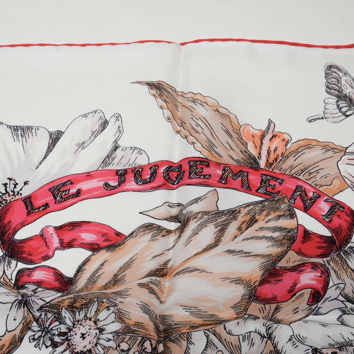 Dior Rose Silk Le Jugement Butterfly Scarf 90