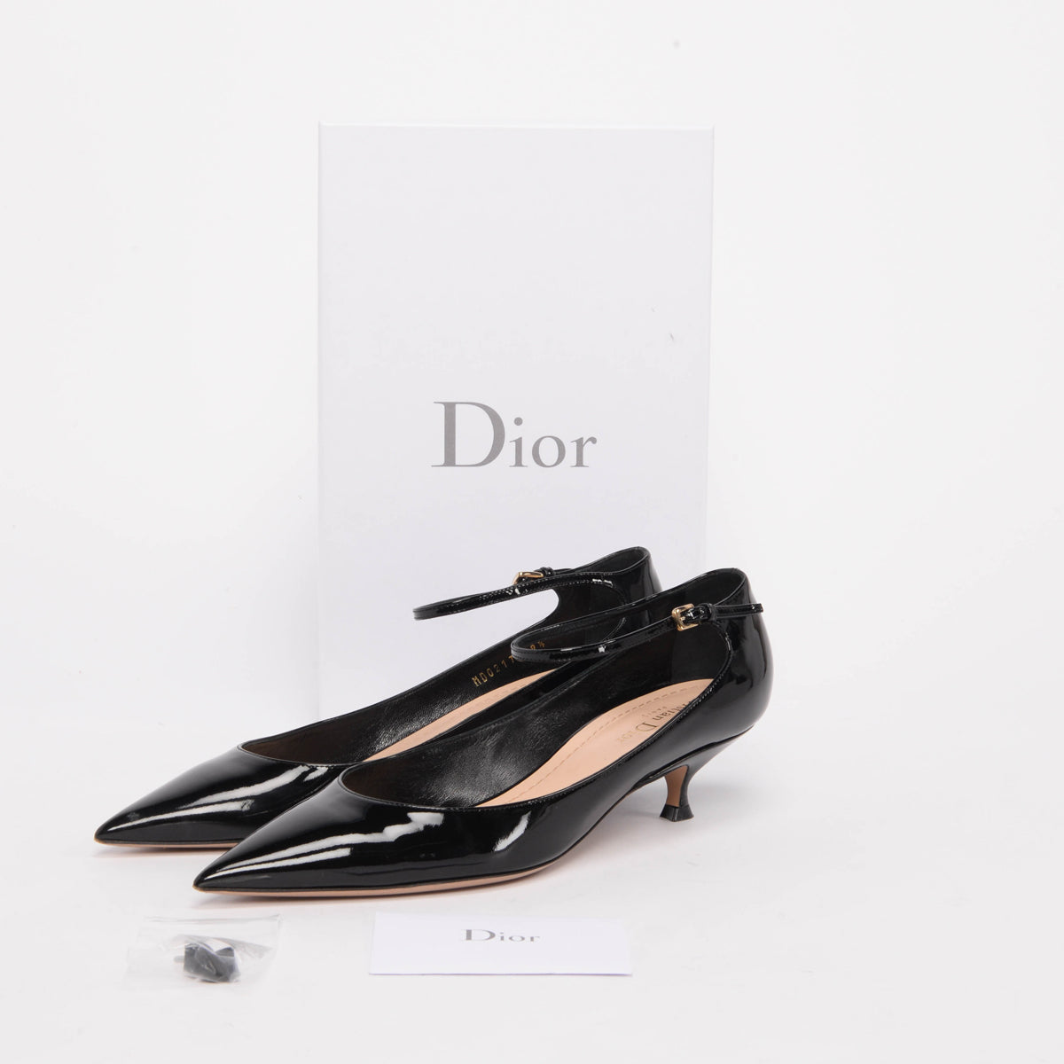 Dior Black Patent D-Strap Pumps 39.5