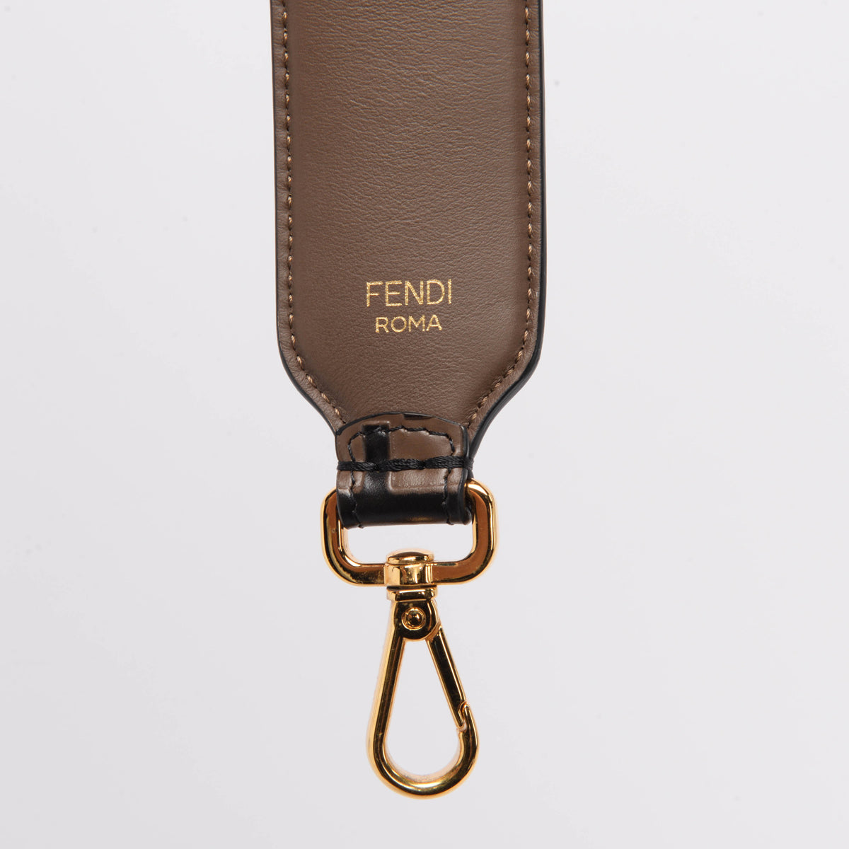 Fendi Tobacco Embossed FF Calfskin Mini Strap You Bag Strap