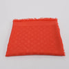 Louis Vuitton Red Wool Silk Monogram Classic Fringed Shawl - Blue Spinach