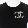 Chanel Light Gold Clear Resin XL CC Brooch - Blue Spinach