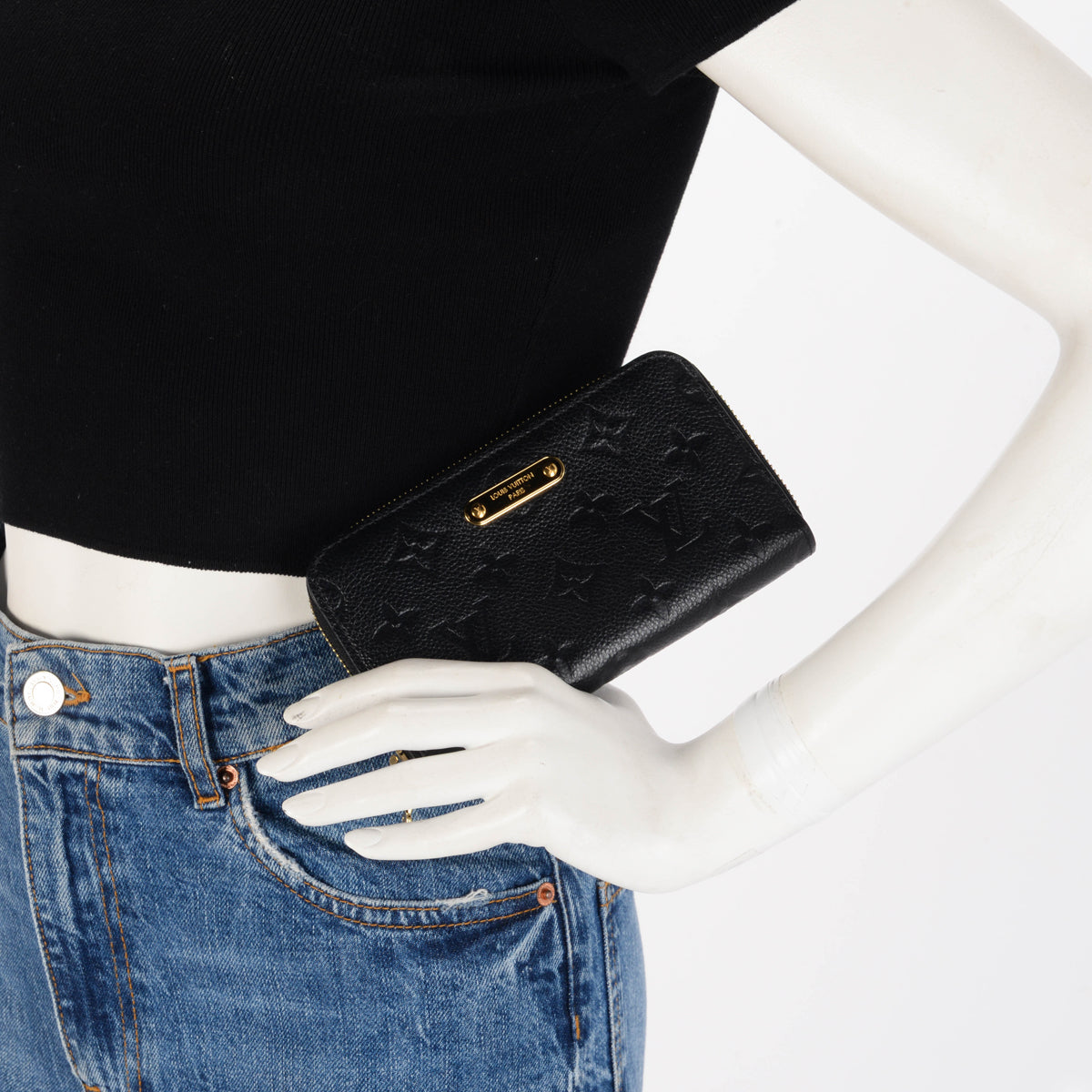 Louis Vuitton Black Monogram Empreinte Margot Wallet