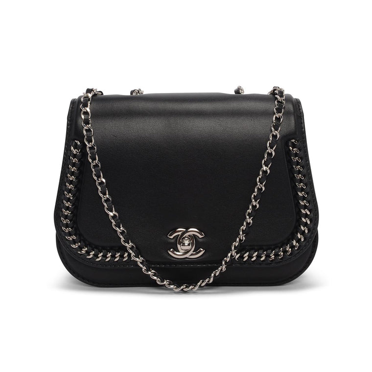 Chanel Black Lambskin Small Braided Chic Flap Bag