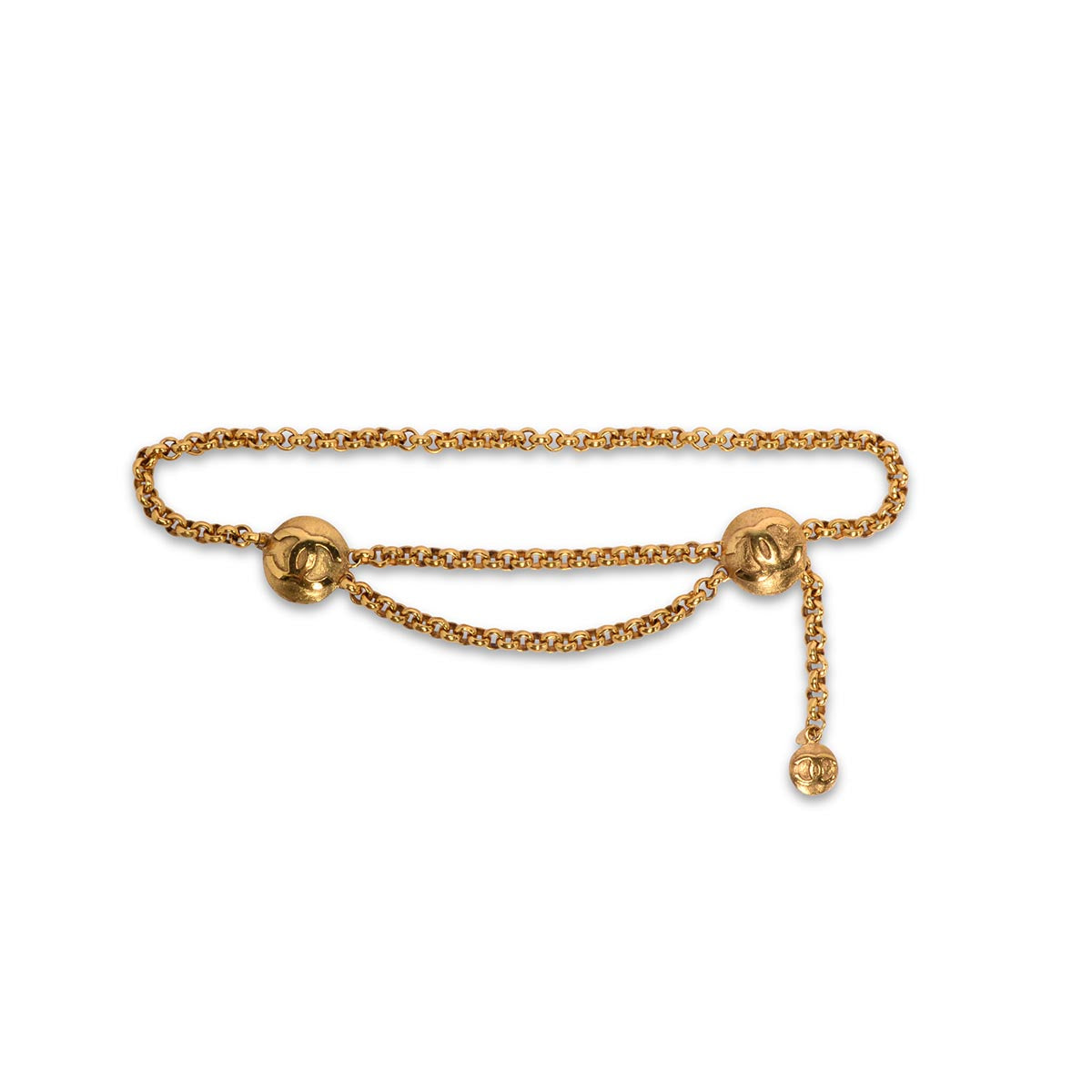 Chanel Vintage 24k Gold CC Medallion Layered Chain Belt