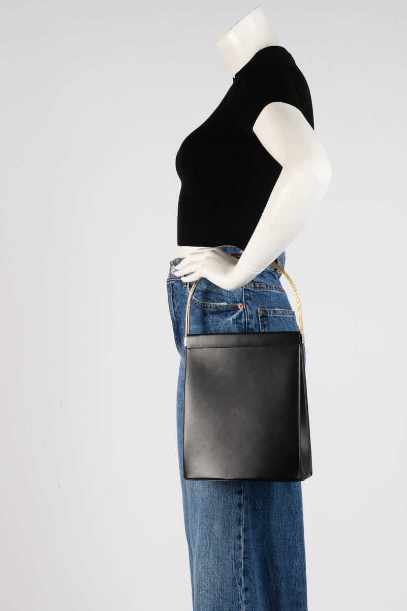 Cartier Black Embossed Calfskin Trinity Tote