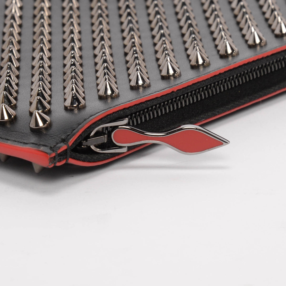 Christian Louboutin Black Calfskin Spike Loubiposh Pouch