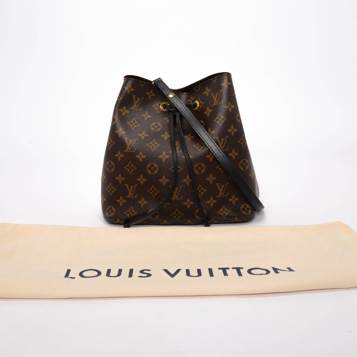 Louis Vuitton Noir Leather & Monogram NeoNoe