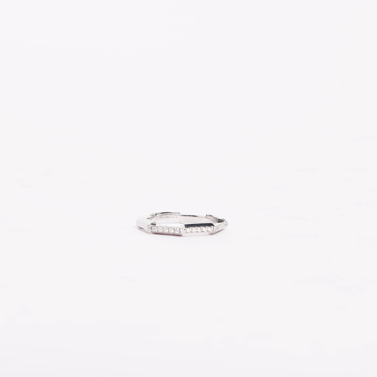 Gucci White Gold & Diamond Link To Love Ring