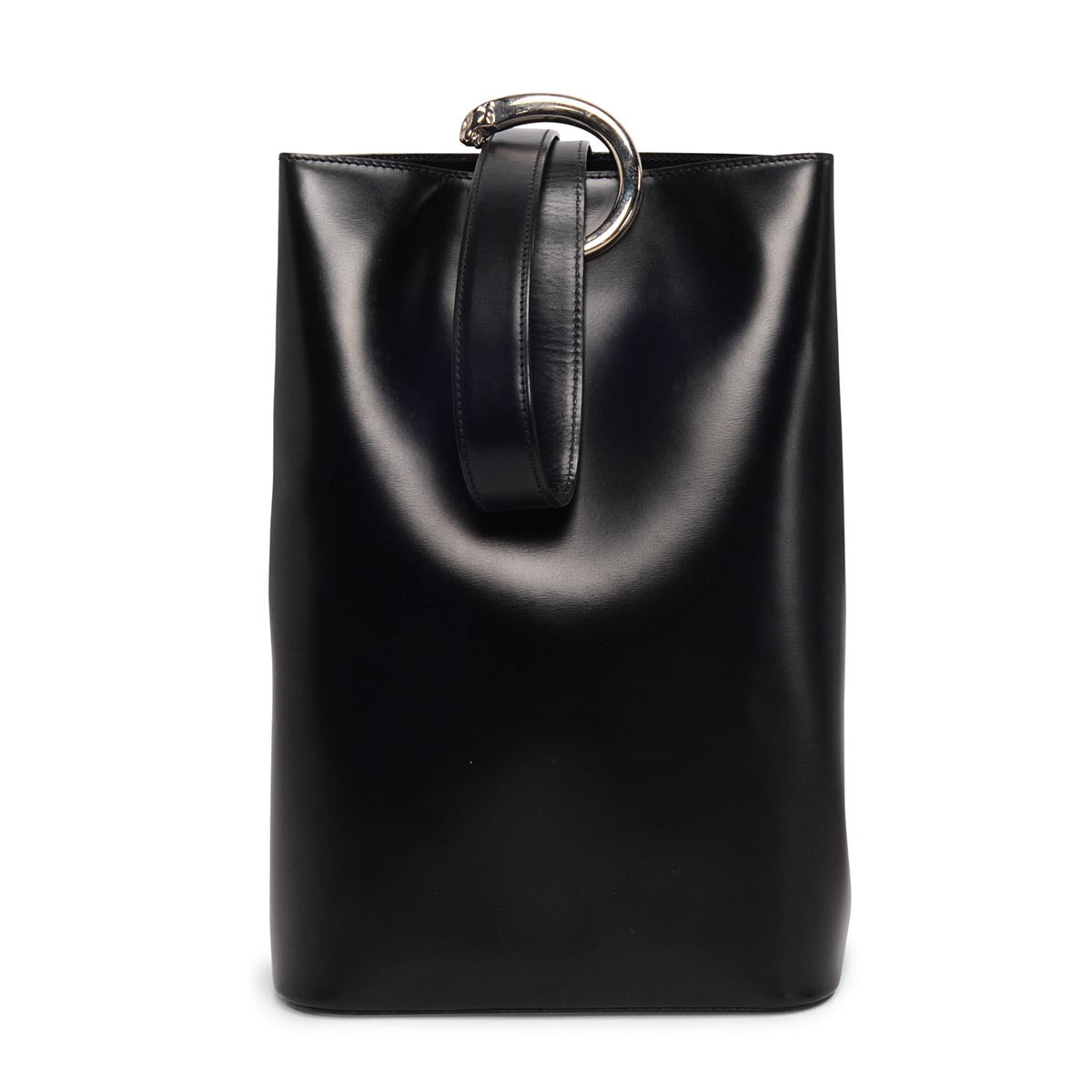 Cartier Black Polished Leather Panthere Bucket Bag