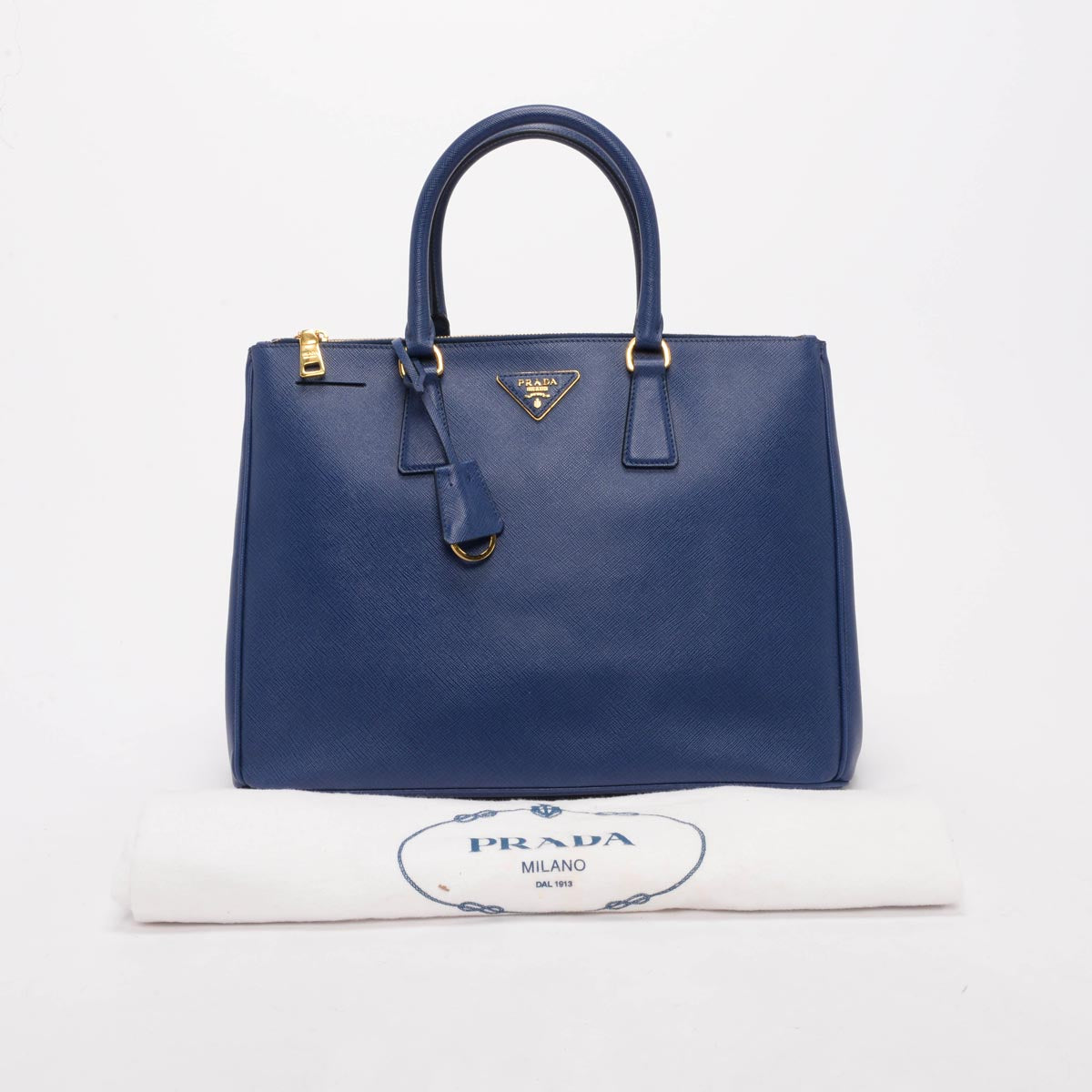 Prada Bluette Saffiano Lux Large Galleria Bag