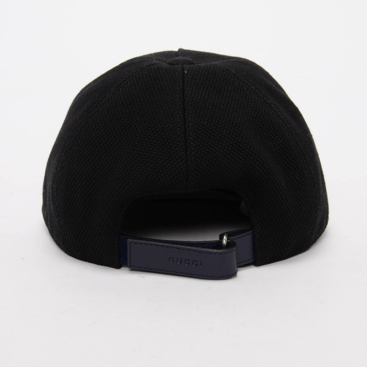 Gucci Black Cotton Canvas Logo Print Baseball Cap