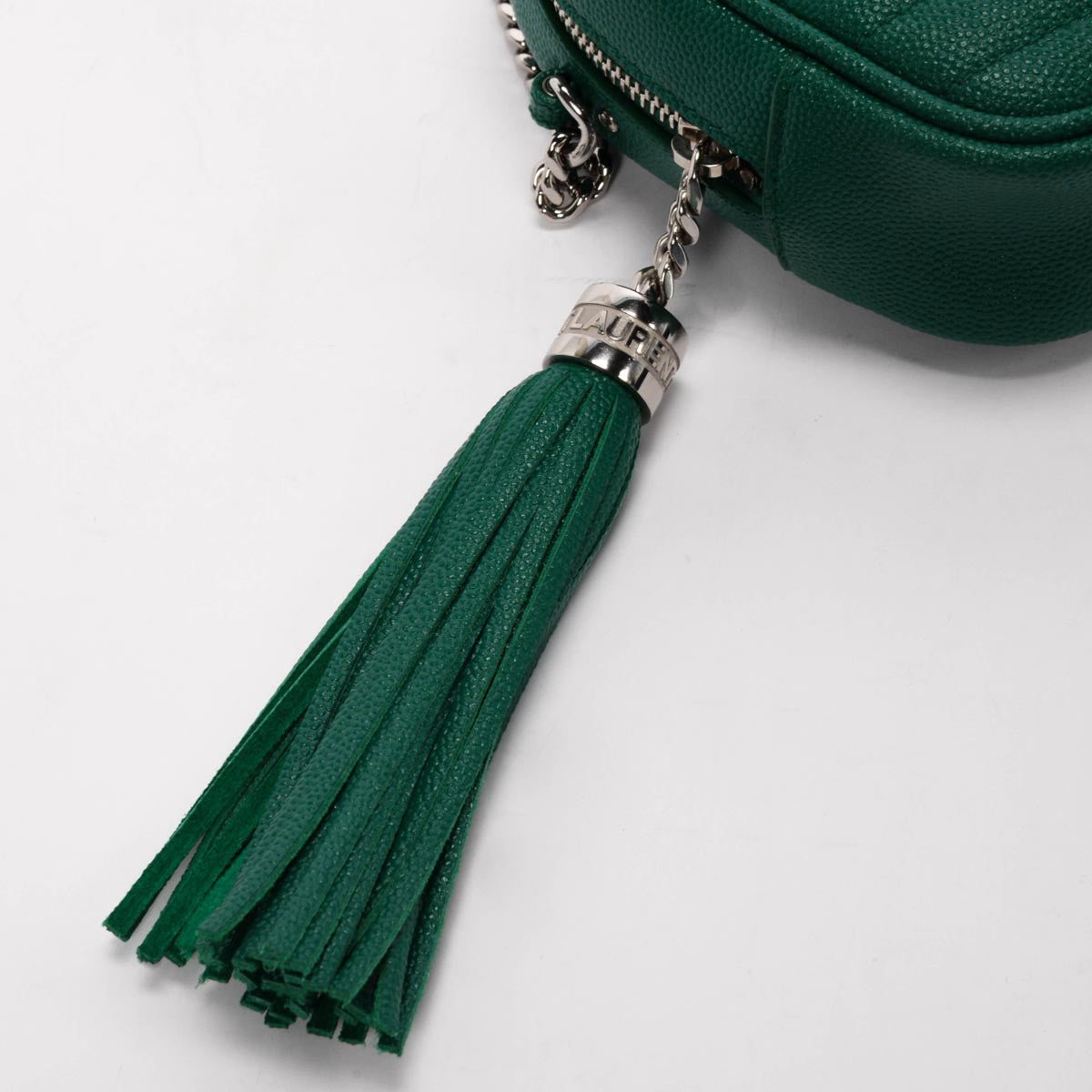 Saint Laurent Green Field Quilted Grain de Poudre Lou Mini Bag