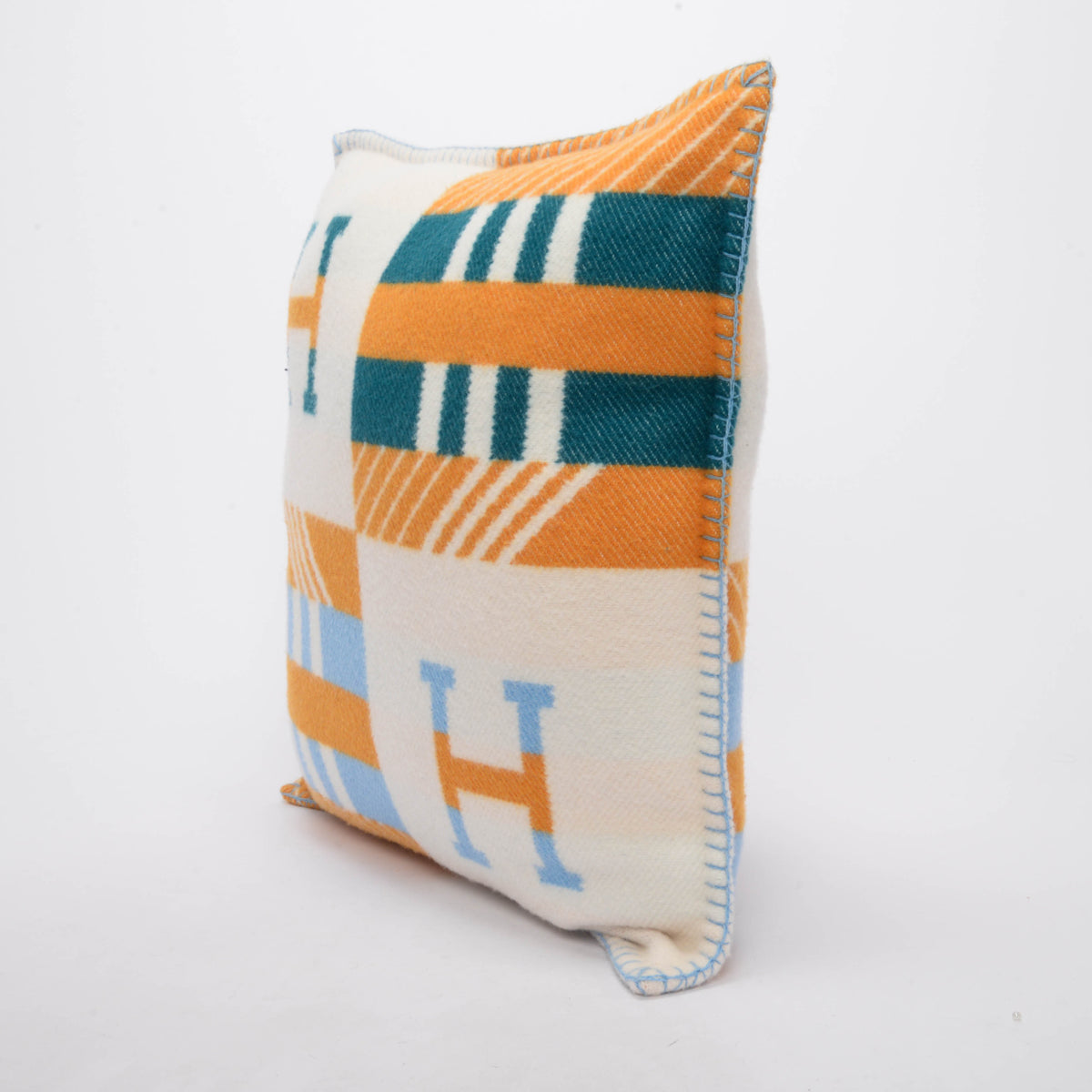 Hermes Citron Ambre Wool Avalon Jump'H Pillow