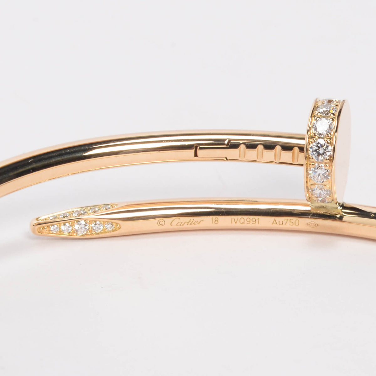 Cartier 18k Yellow Gold Juste Un Clou Diamonds Bracelet