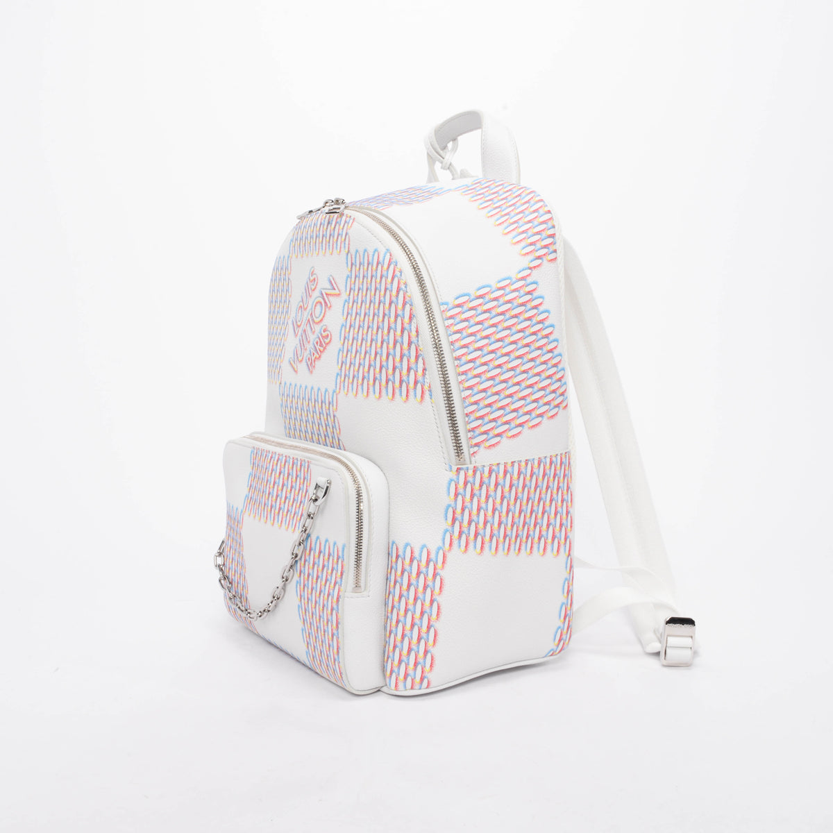 Louis Vuitton White Damier Spray Leather Racer Backpack