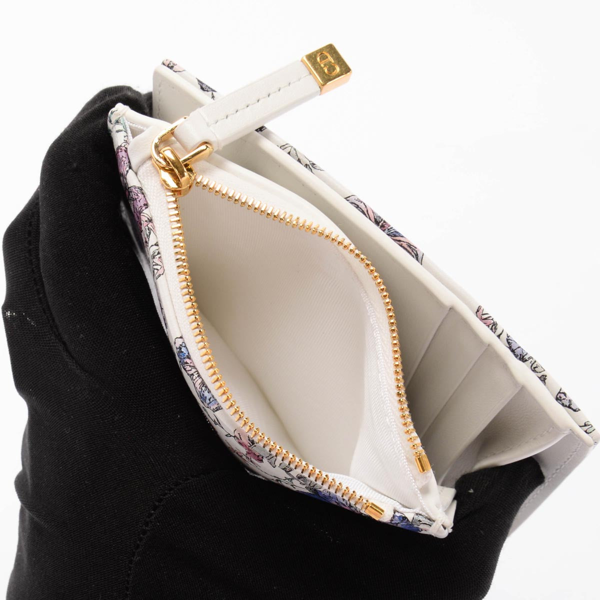 Dior White Butterfly Print Caro Dahlia Wallet
