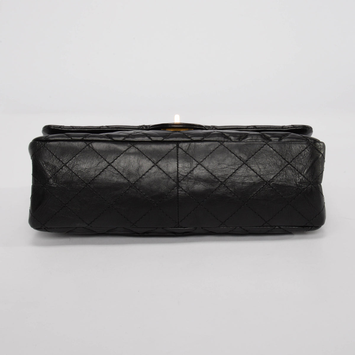 Chanel Black Distressed Calfskin 2.55 Reissue 227 Flap Bag