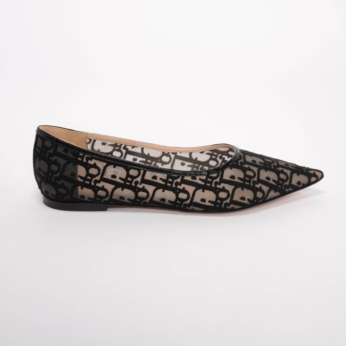 Dior Black Transparent Oblique Mesh Adiorable Ballet Flats 40