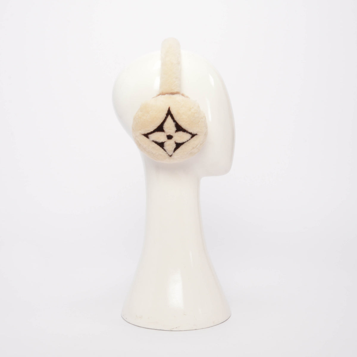 Louis Vuitton White Shearling LV Cloud Earmuffs