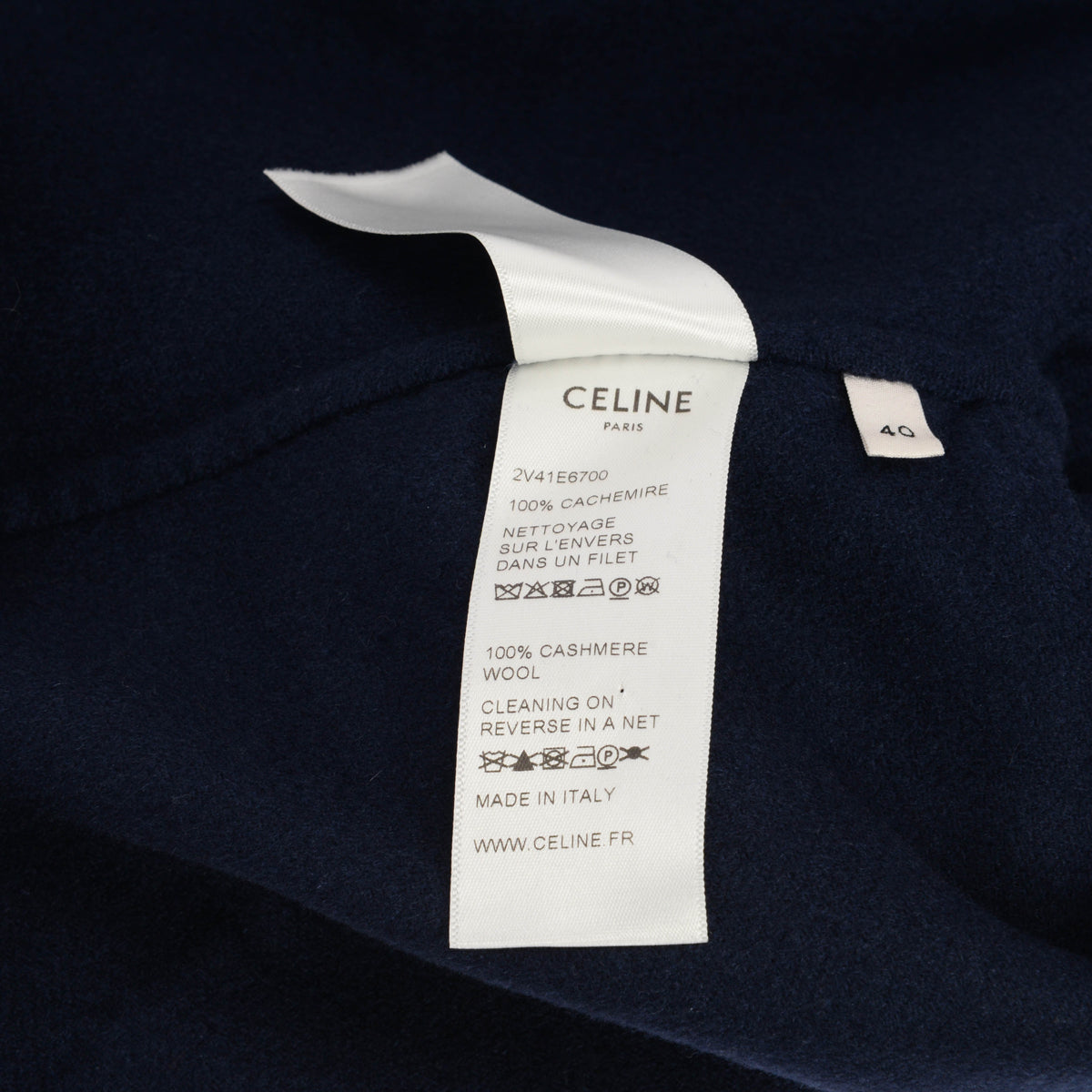 Celine Navy Cashmere Gold Button Jacket FR 40