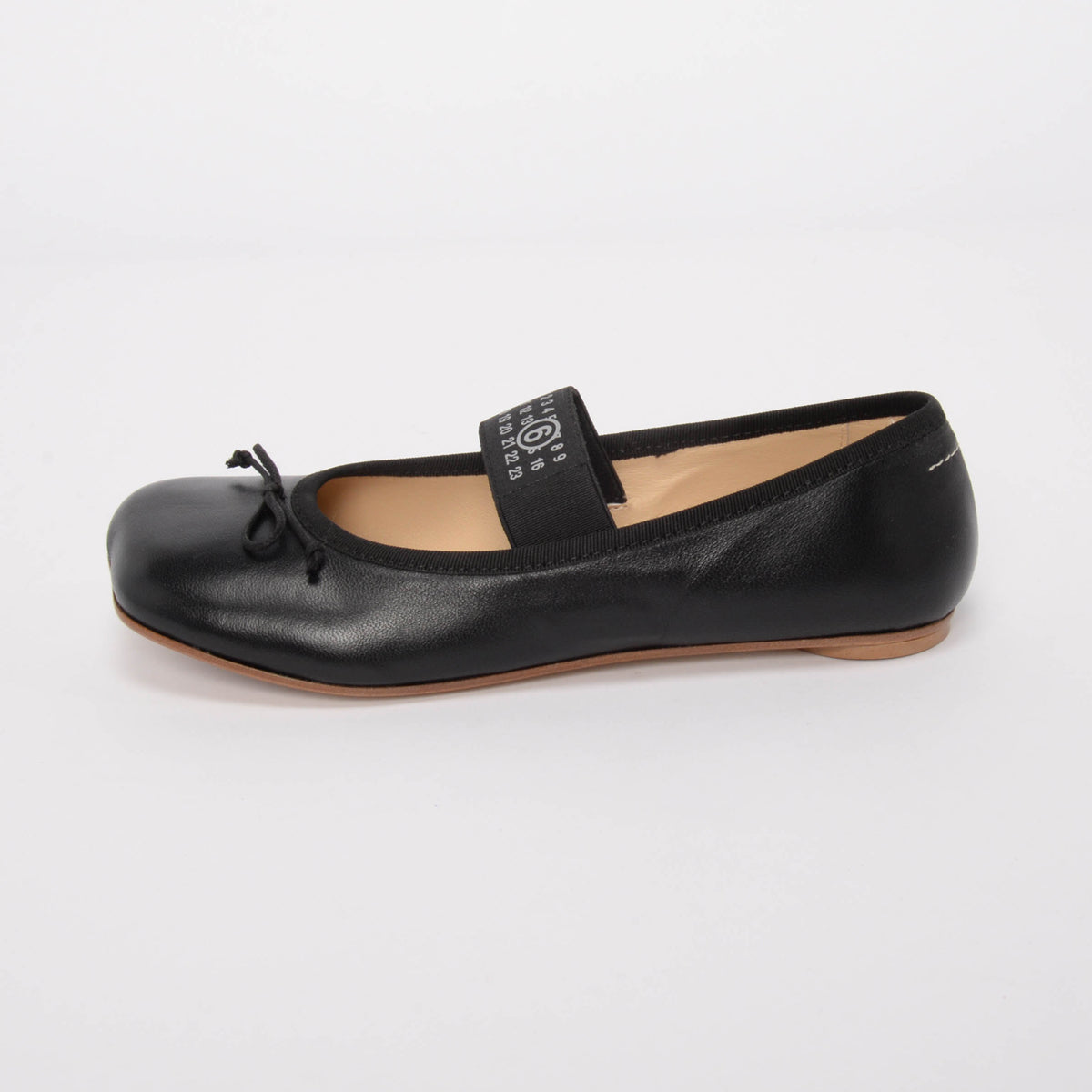 Maison Margiela MM6 Black Leather Anatomic Flats 39