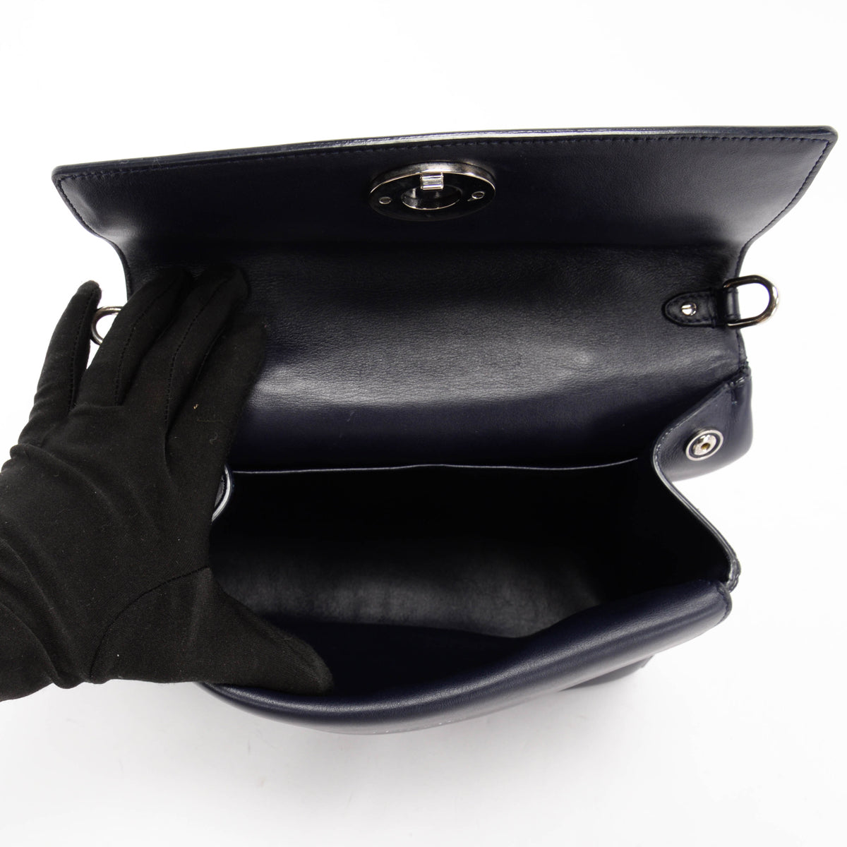 Dior Deep Blue Calfskin Dior Be Small Flap Bag