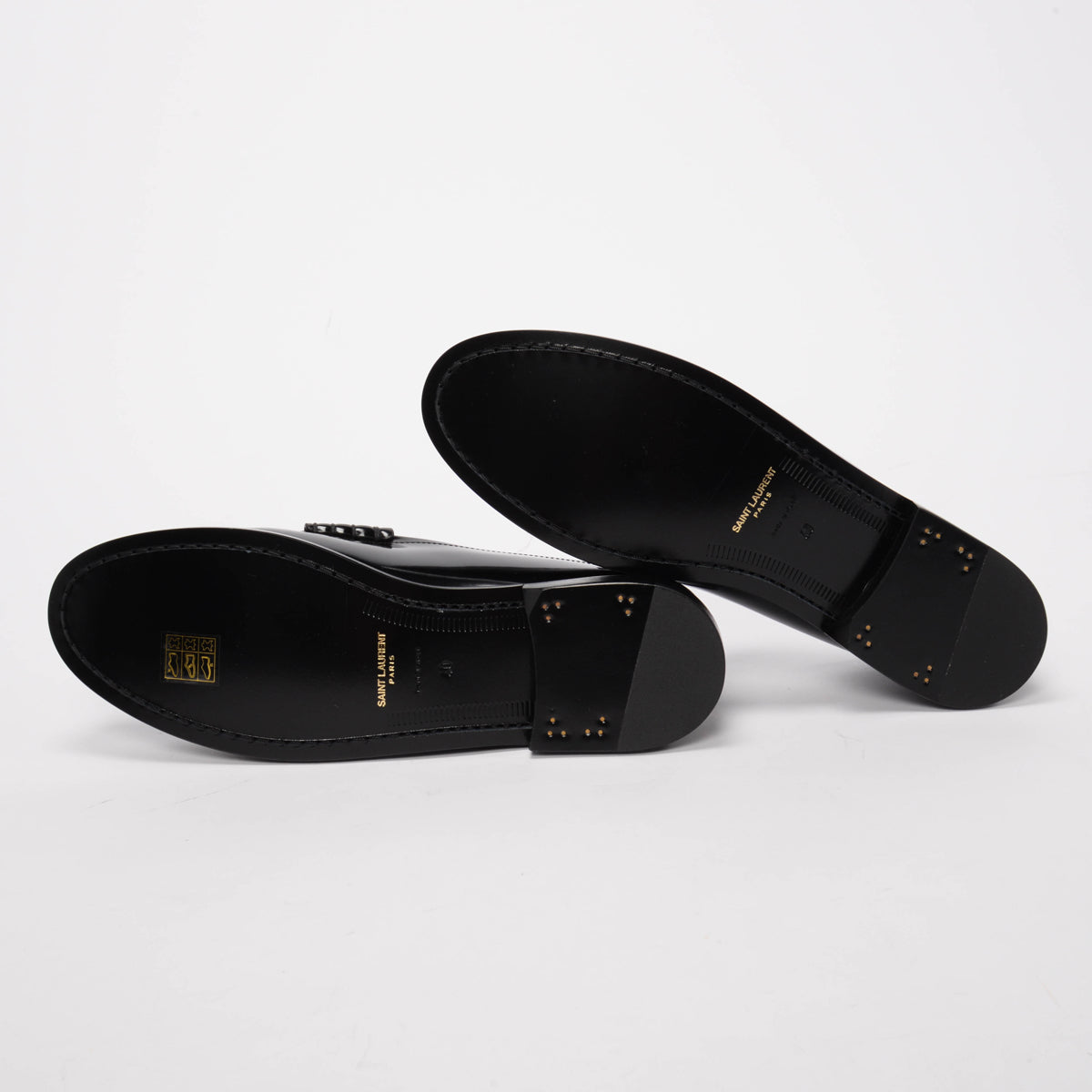 Saint Laurent Black Shiny Calfskin Le Loafer 40