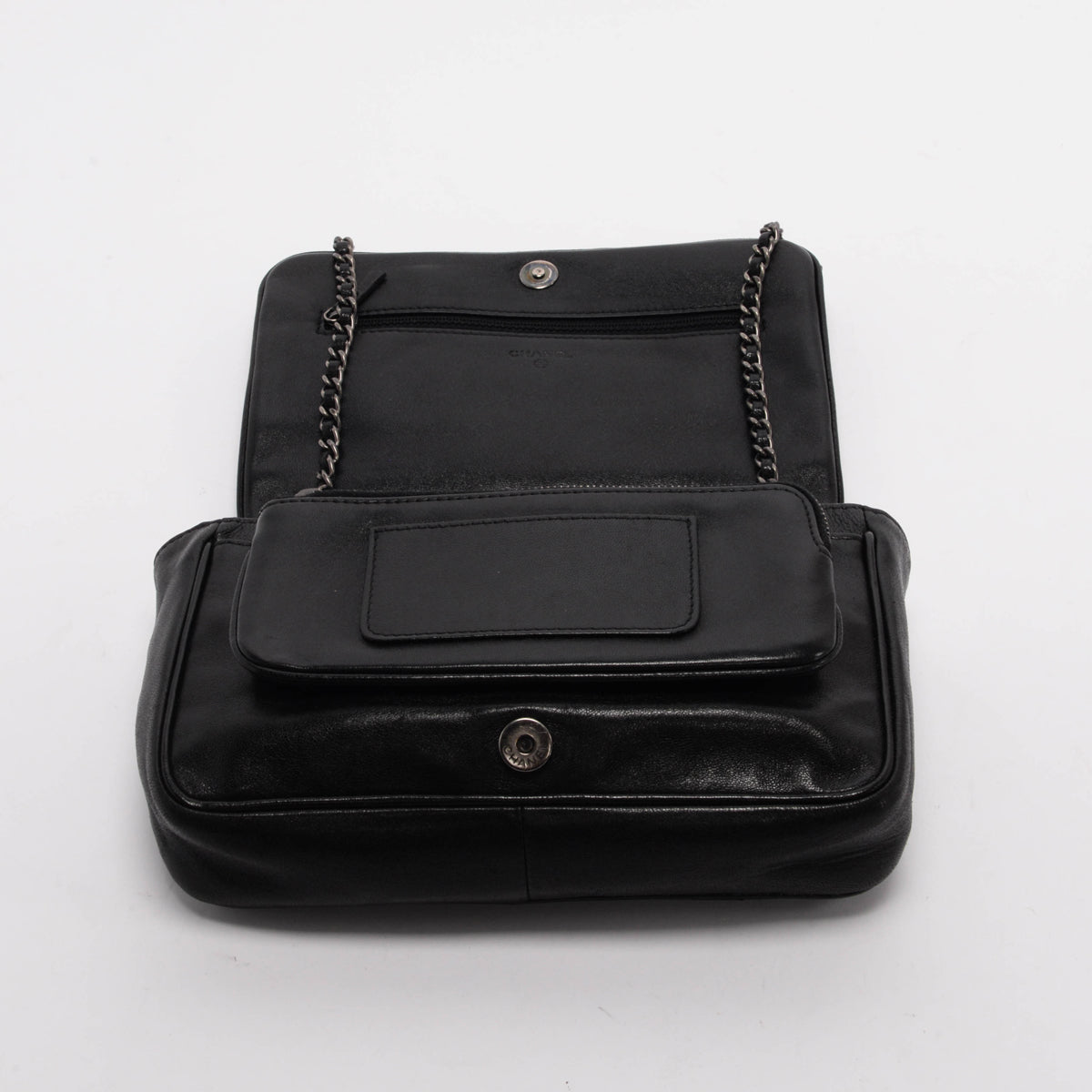 Chanel Black Quilted Lambskin Full Flap CC Wallet on Chain