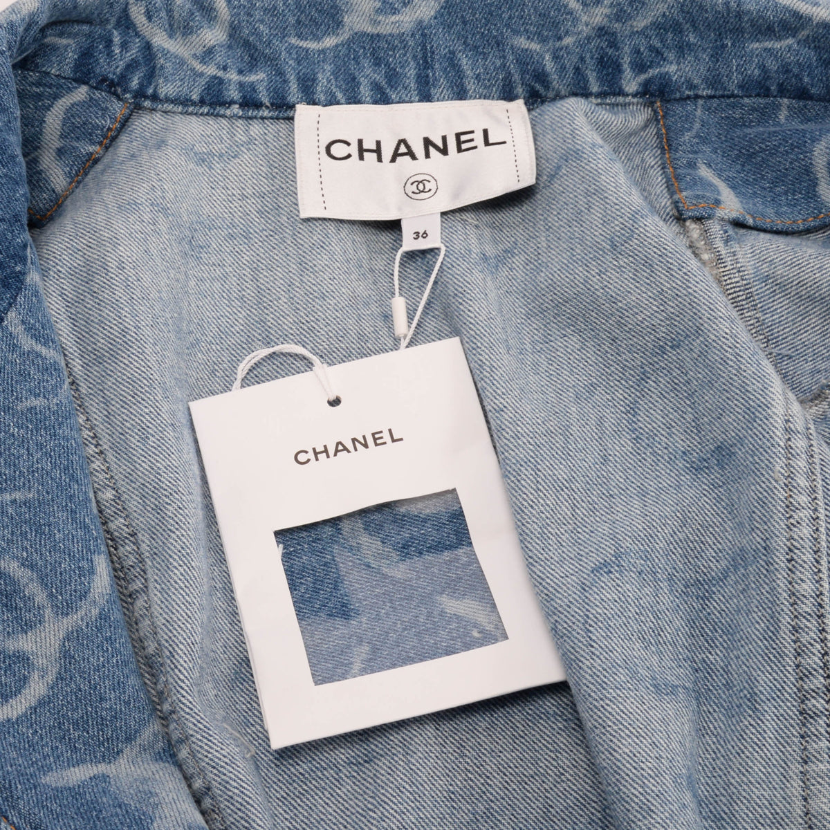 Chanel Light Blue Denim CC Double Breasted Jacket FR 36