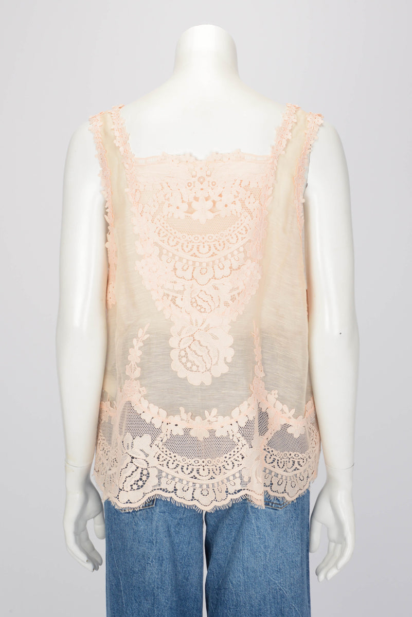 Zimmermann Peach Natura Lace Patch Top 4