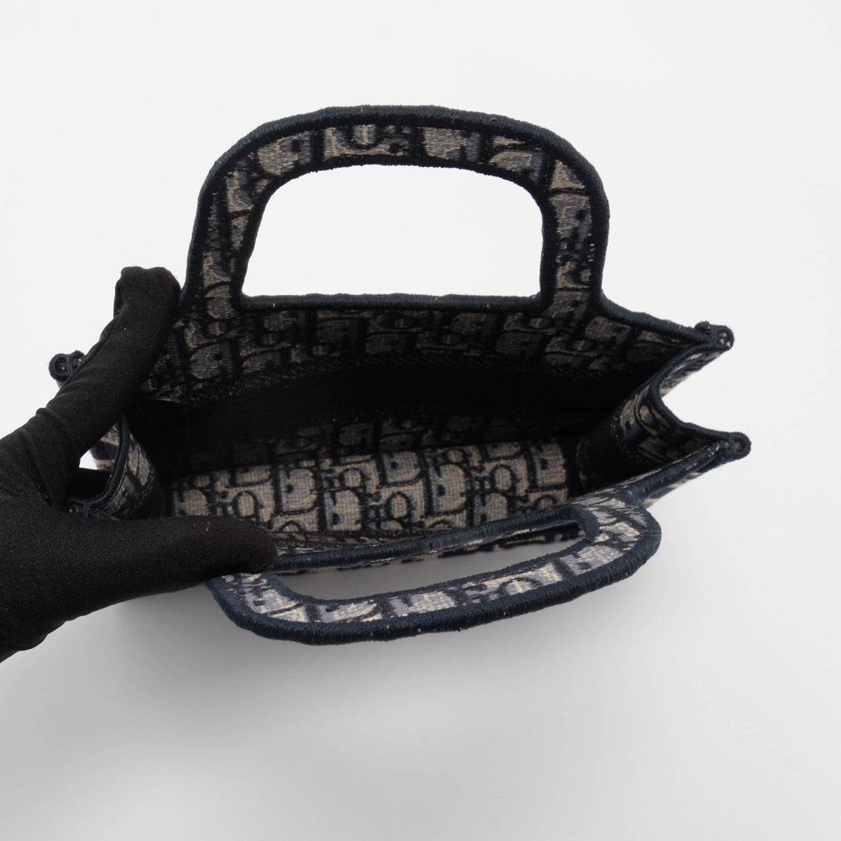Dior Navy Oblique Jacquard Mini Book Tote