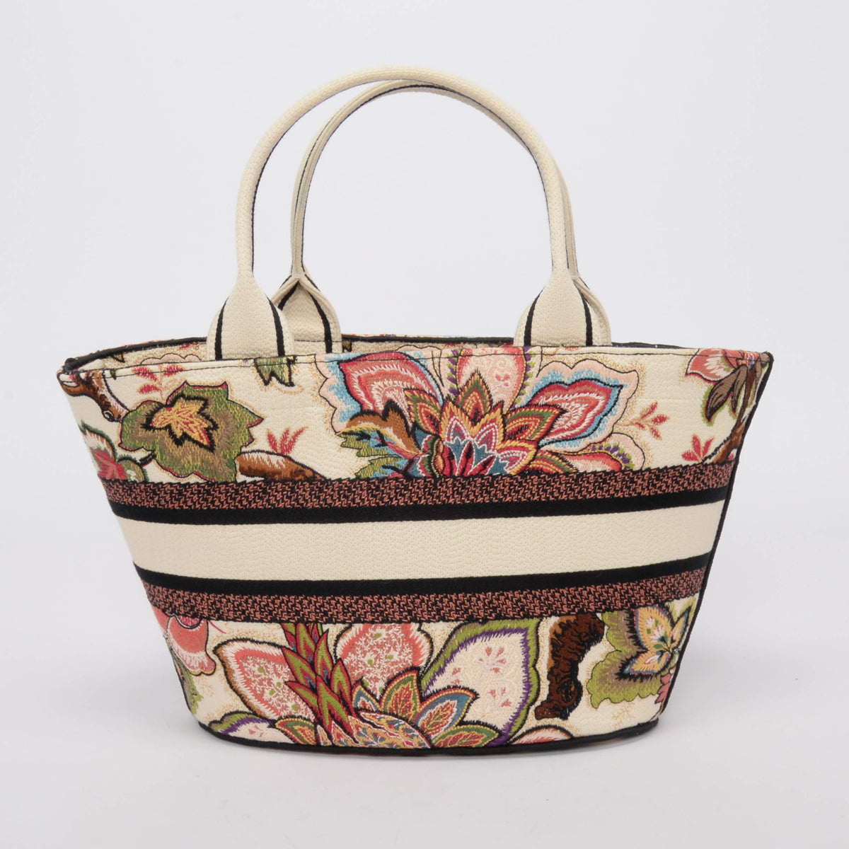 Dior Tree of Life Canvas Brocade Hat Basket Tote