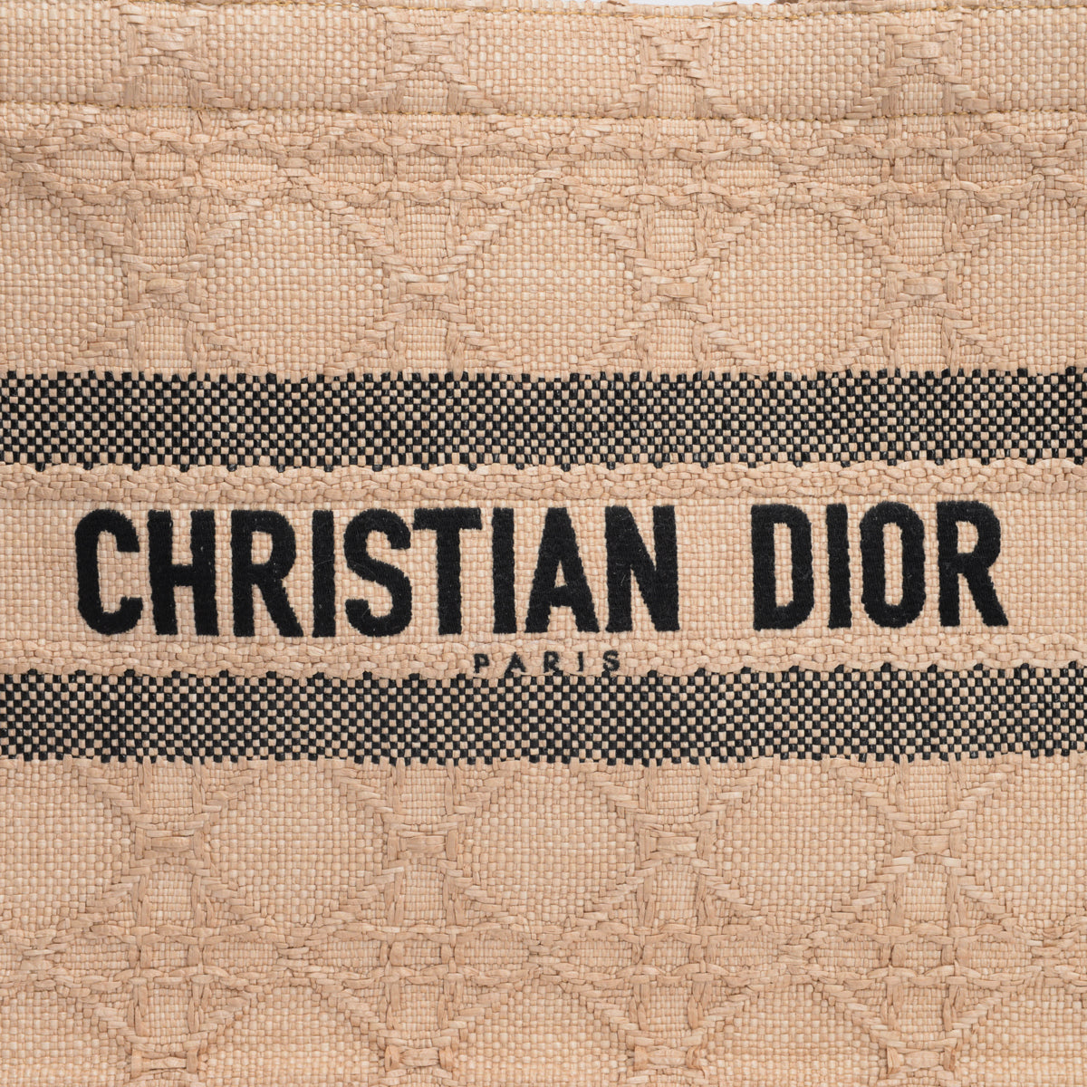 Dior Natural Cannage Raffia Medium Book Tote