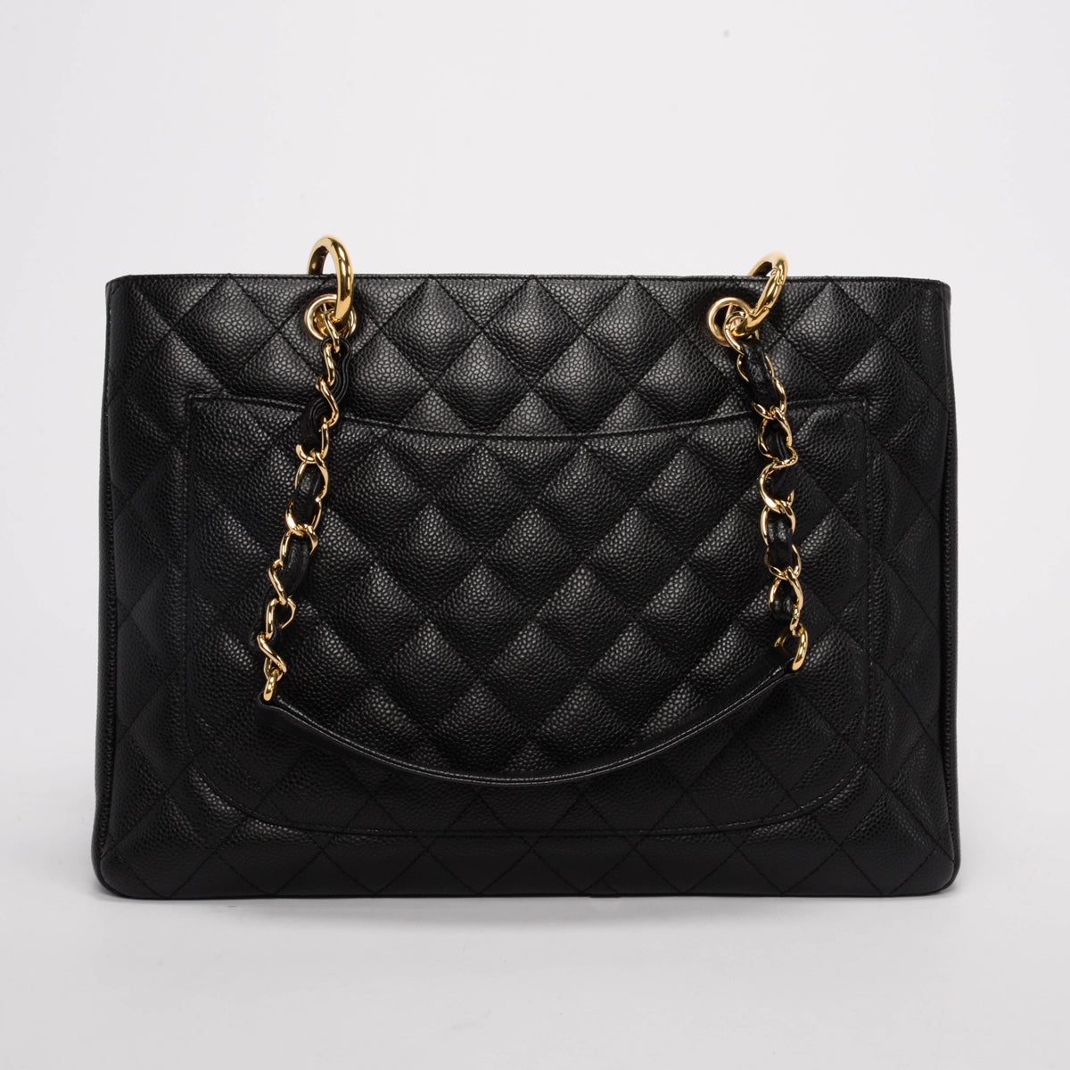 Chanel Black Quilted Caviar Grand Shopping Tote