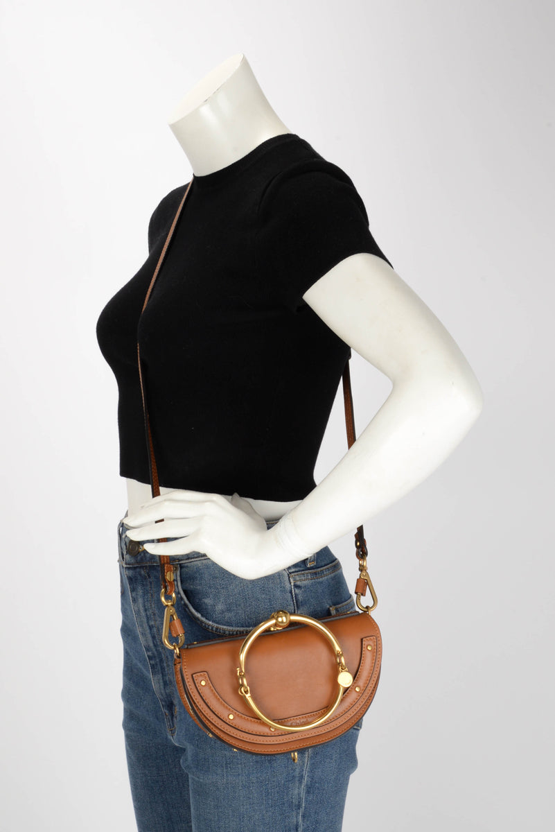 Chloe Tan Calfskin Nile Minaudiere Bracelet Bag