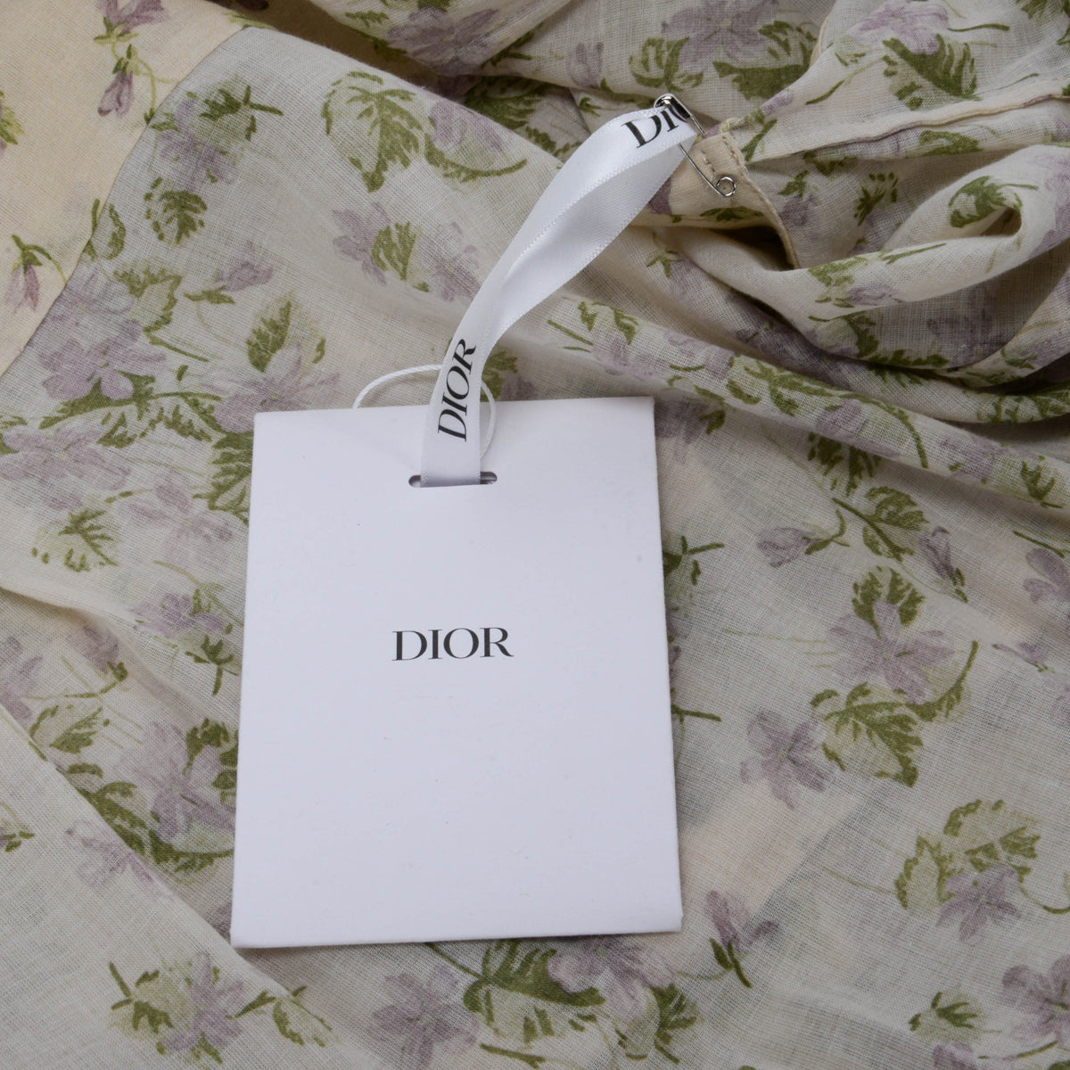 Dior Beige Cotton Picnic Garden Lace Trim Dress FR 40